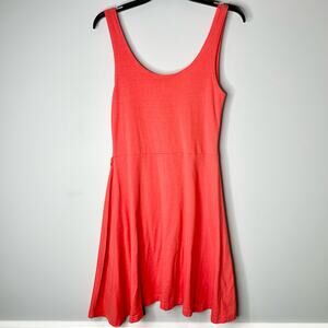 Derek Heart Skater Dress Cut Out Back Detail with Faux Bow Coral Women’s Size L